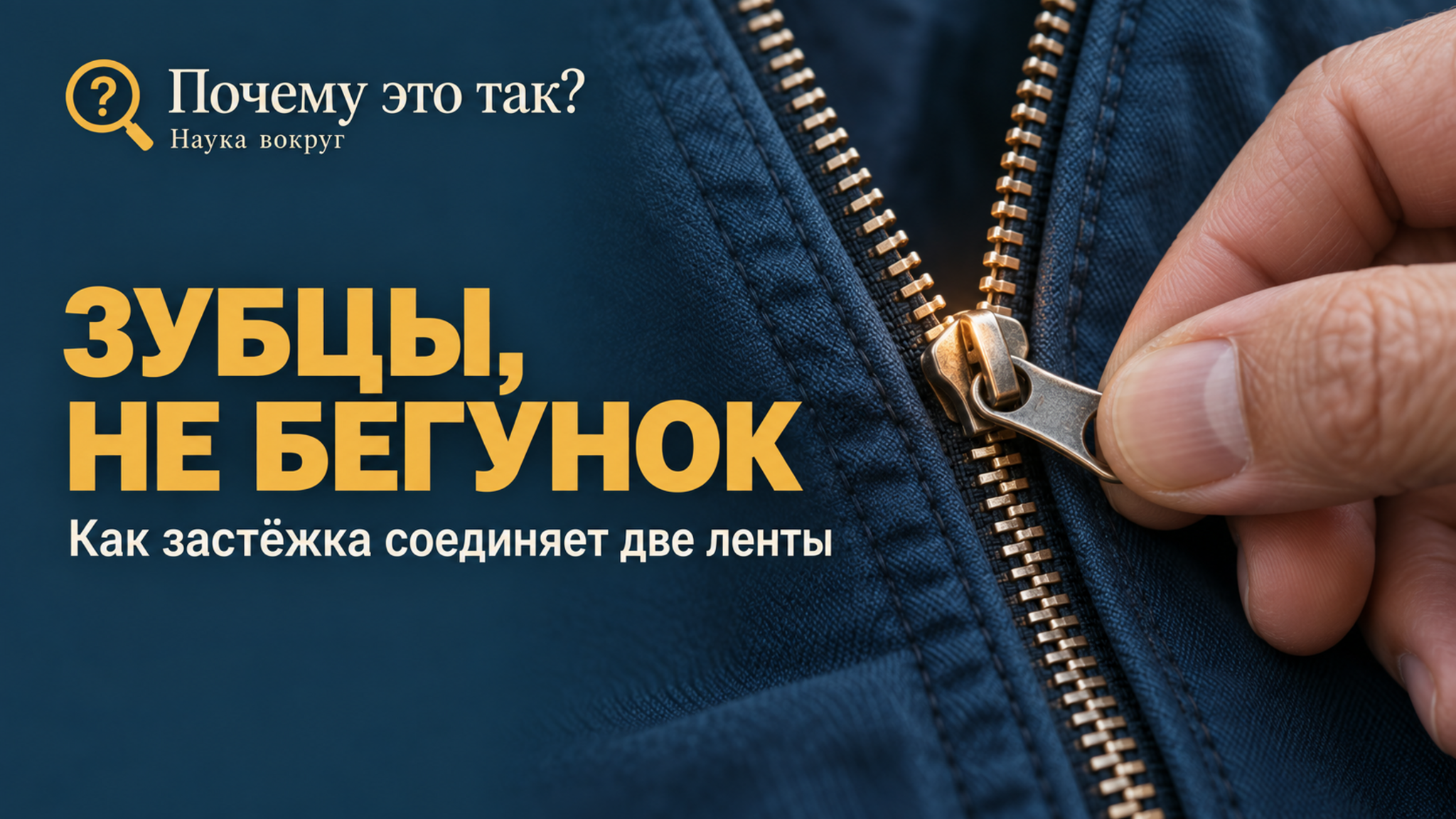 Почему молния-застёжка держит, хотя бегунок ничего не зажимает