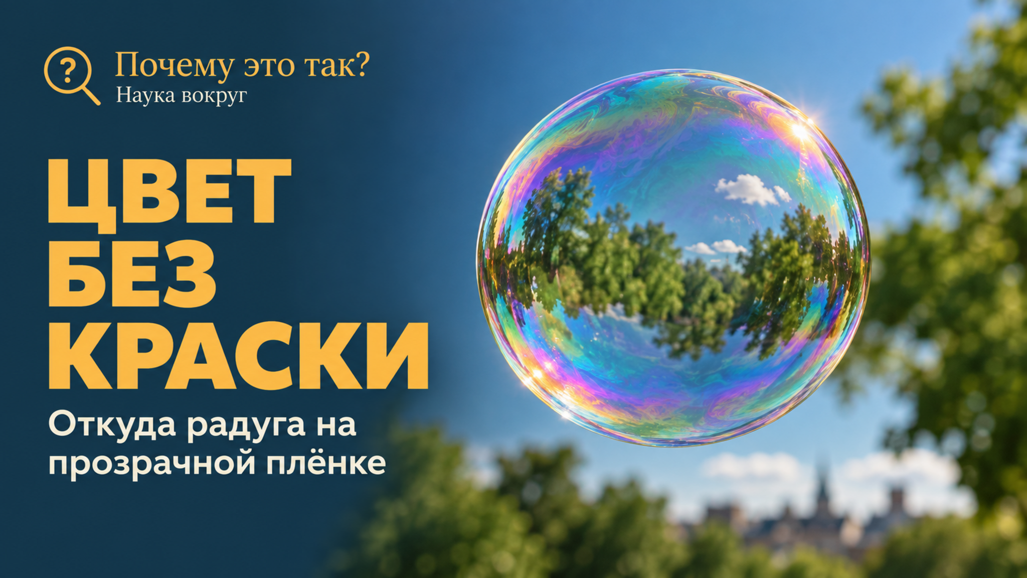 Почему мыльный пузырь переливается цветом, если в мыле нет никакой краски