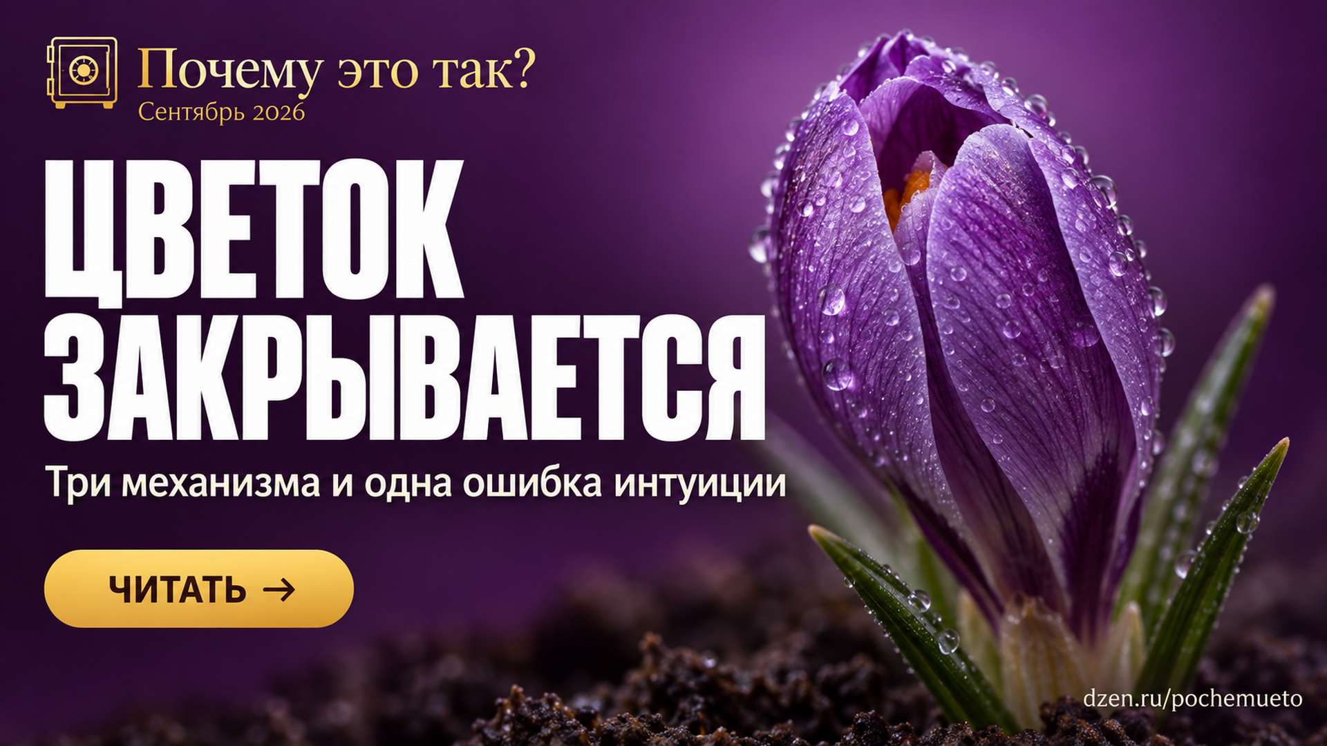 Частая ошибка: считать, что цветы закрываются на ночь только из-за темноты