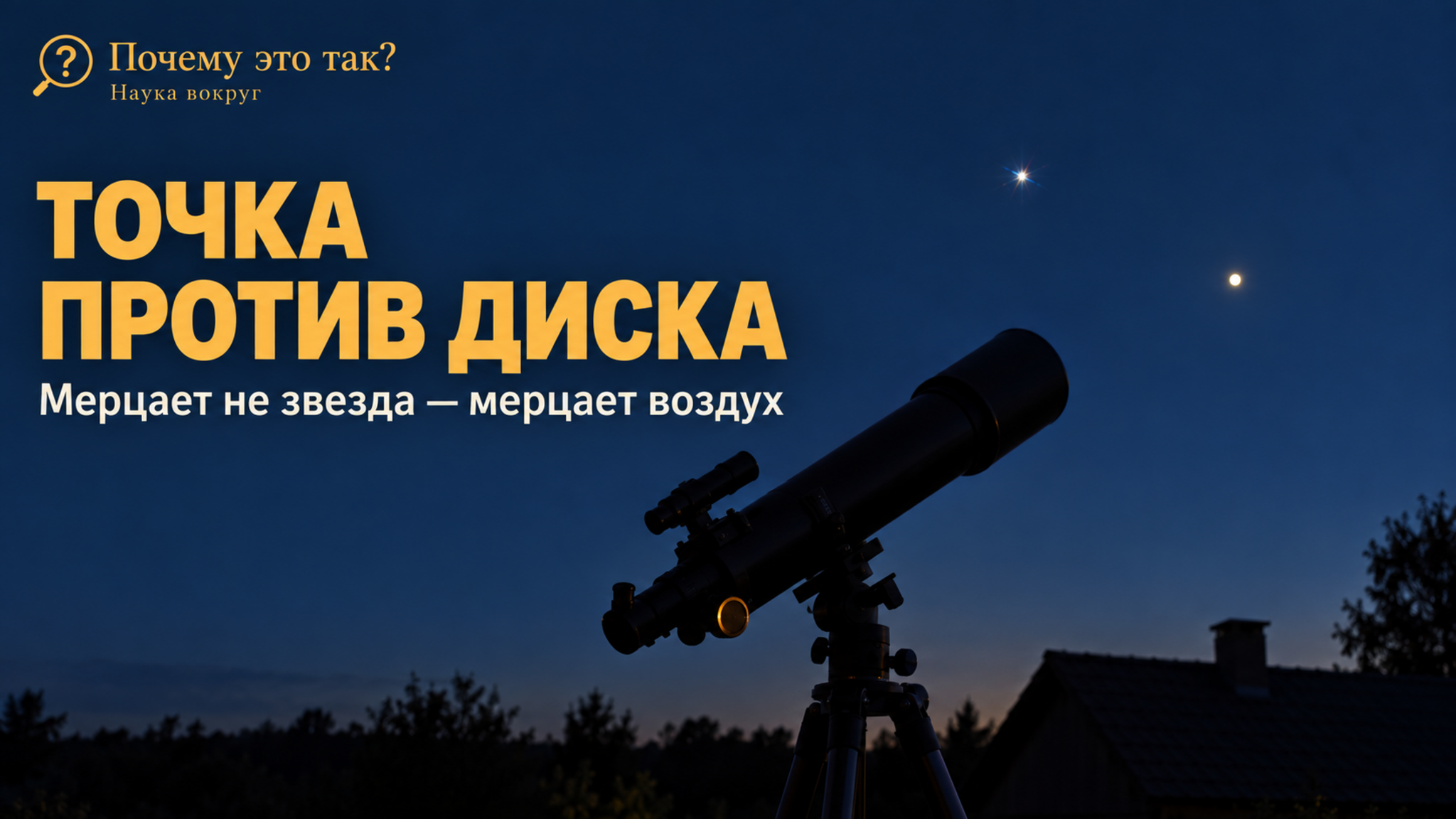 Почему звёзды мерцают, а планеты почти нет: дело не в яркости, а в размере источника