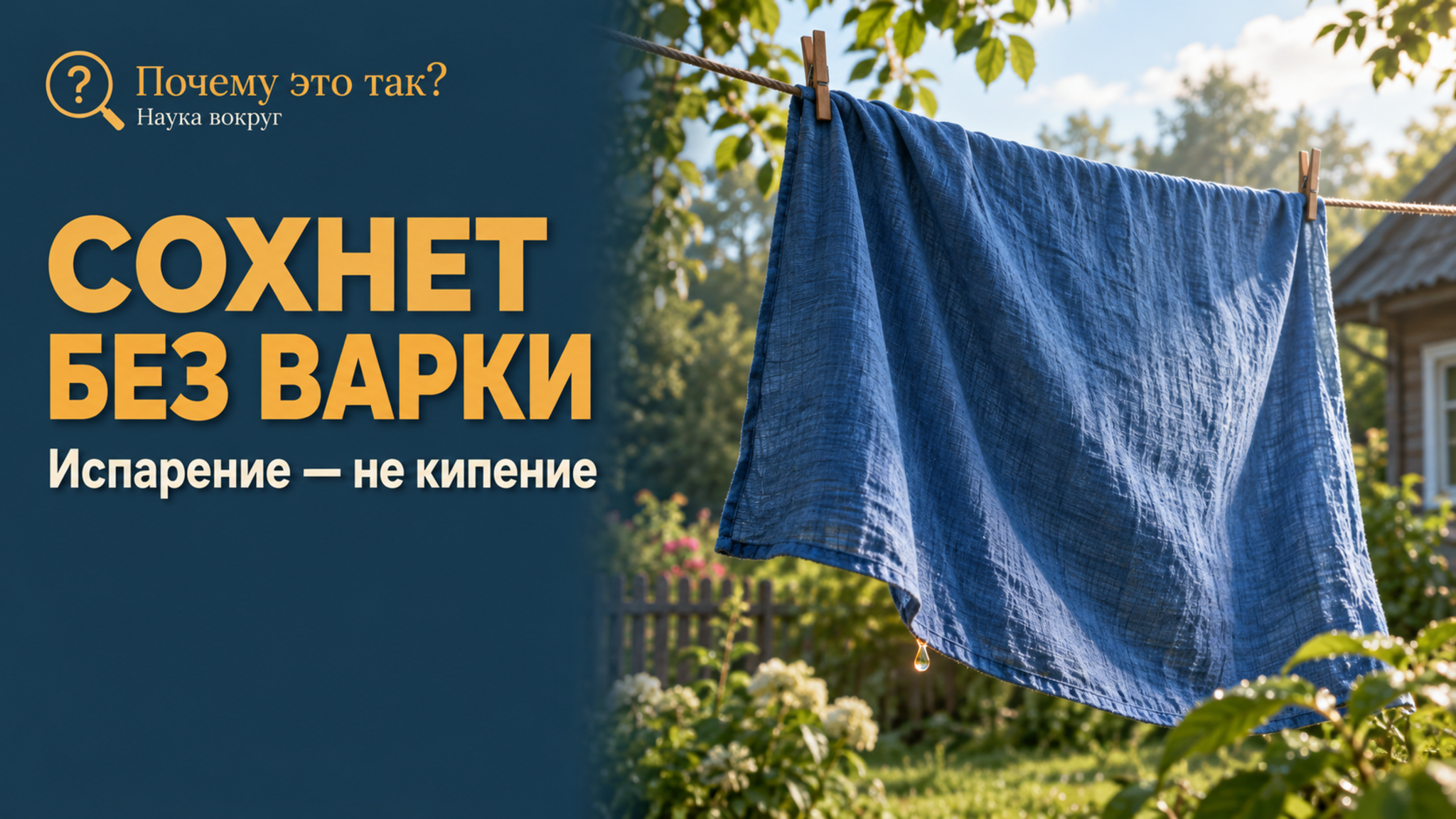 Почему бельё высыхает на верёвке без кипения воды