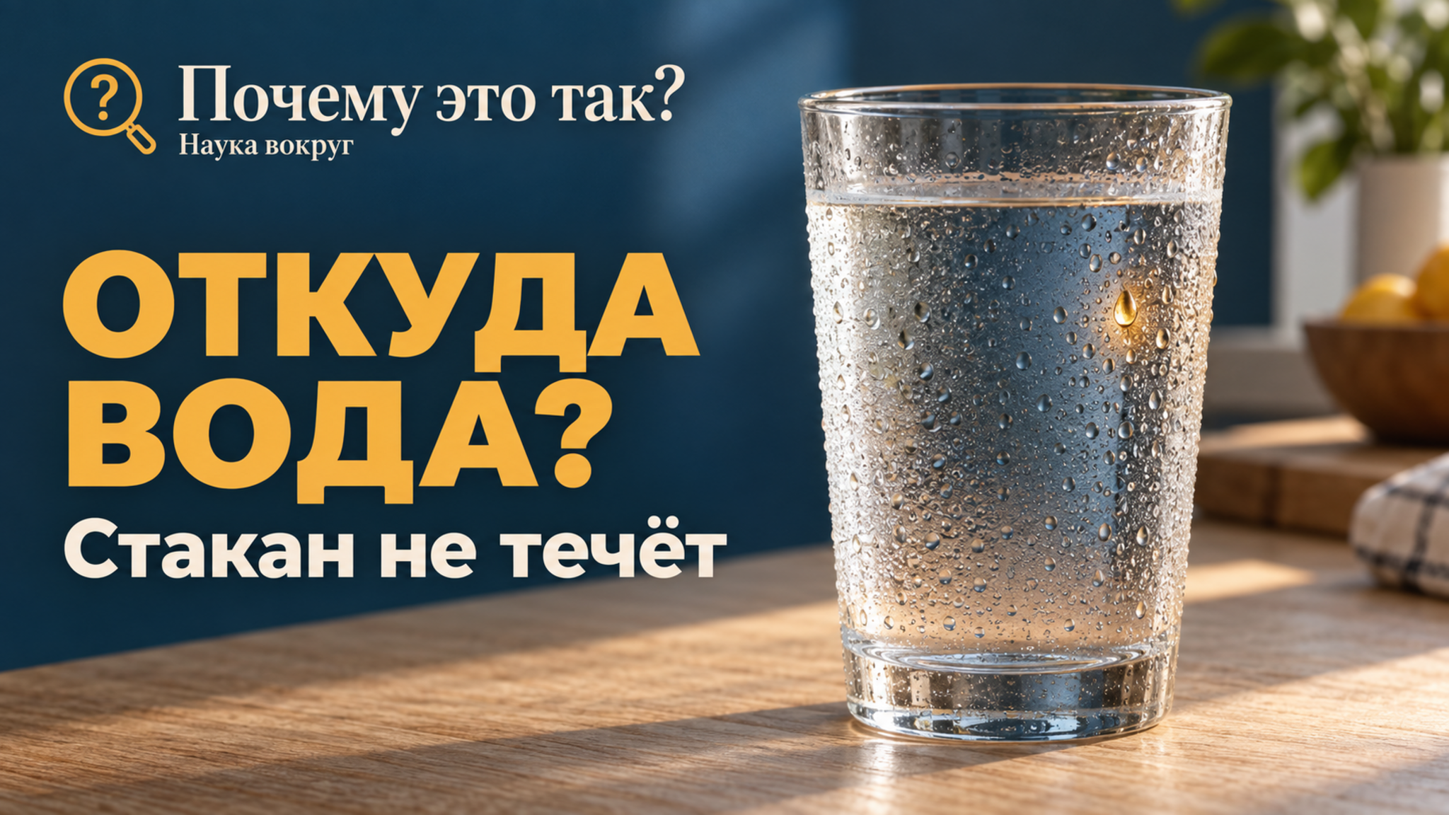Почему на холодном стакане появляются капли воды снаружи