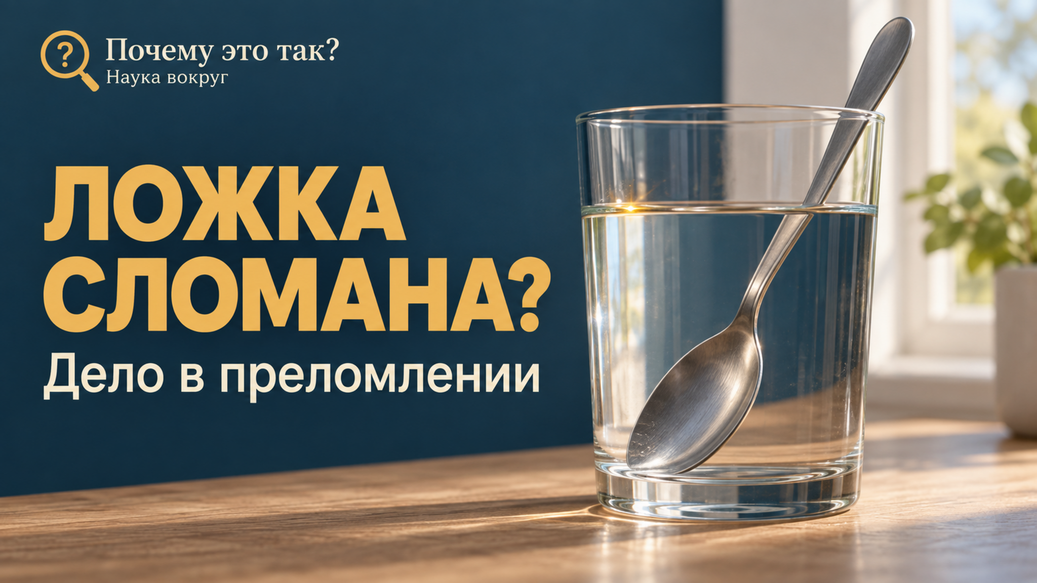 Почему ложка в стакане с водой кажется сломанной