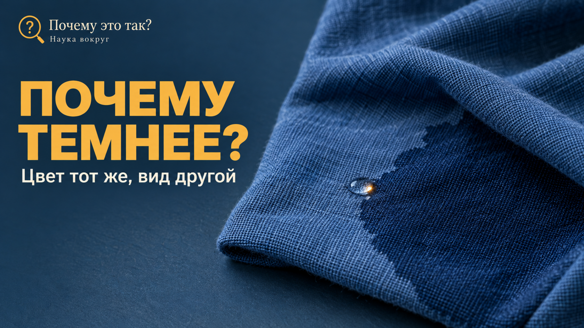 Почему мокрая ткань выглядит темнее сухой